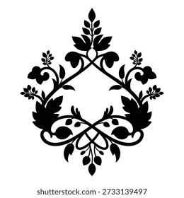 Decorative botanical illustration, classic vector ornament with flowing lines, intricate flourish for various creative projects