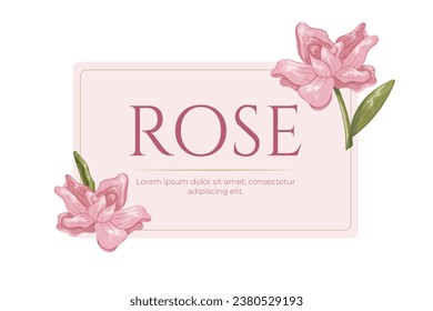 Rose Label Vector Art & Graphics