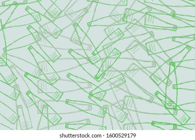 Decorative and bottle hand drawn illustrations. For design background & texture. Vector artwork.
