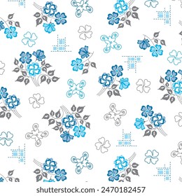 
Patrón de flores de ramos decorativos para impresión textil