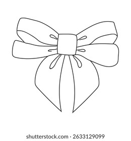 Decorative bow design created with simple lines for craft and artistic projects