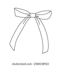 Decorative bow with flowing ribbons designed for arts and crafts projects
