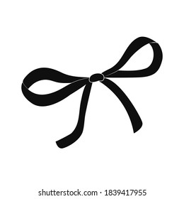 Decorative bow for gift decoration. Silhouette