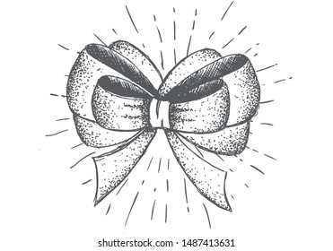 Decorative bow. Hand drawn illustration.