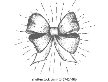 Decorative bow. Hand drawn illustration.