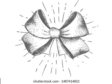 Decorative bow. Hand drawn illustration.