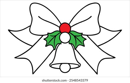 Decorative bow with leaves and silver