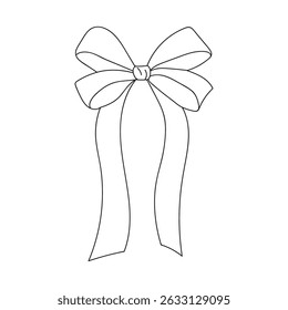 Decorative bow outline perfect for festive decorations and gift wrapping ideas