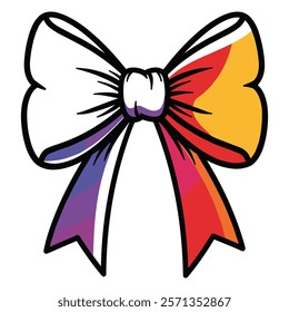 Decorative Bow Silhouette Set vector with white background 
