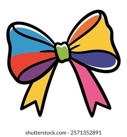 Decorative Bow Silhouette Set vector with white background 