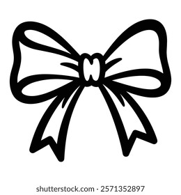 Decorative Bow Silhouette Set vector with white background 