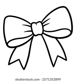 Decorative Bow Silhouette Set vector with white background 