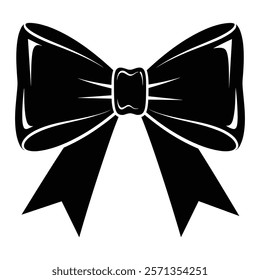 Decorative Bow Silhouette Set vector with white background 
