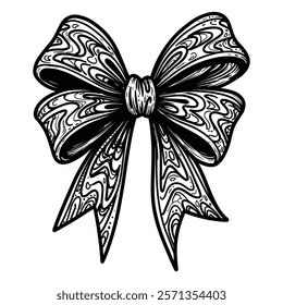 Decorative Bow Silhouette Set vector with white background 