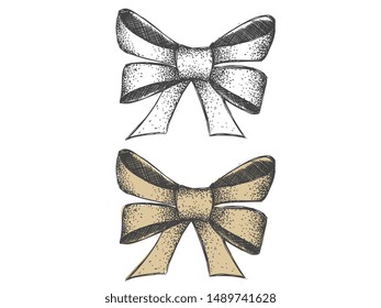 Decorative bows. Hand drawn illustration.