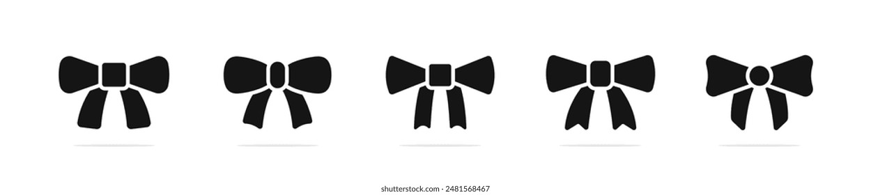 Decorative bows. Ribbon Bow icons. Bow tie icons.