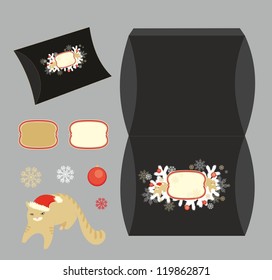 Decorative box for christmas gifts to people who likes cats