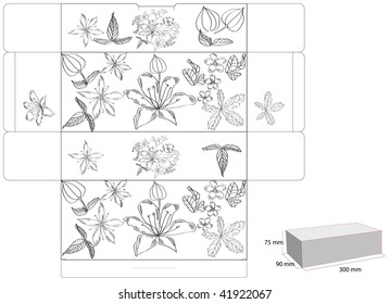 Decorative box with die cut (black and white)