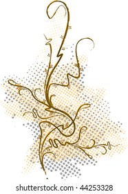 Decorative branch against a background.