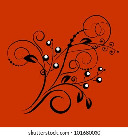Decorative branch - element for design in vintage style