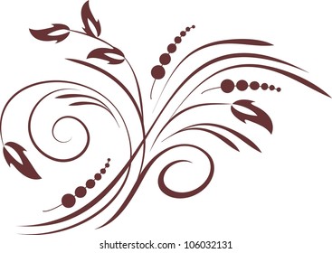 Decorative branch - element for design in vintage style