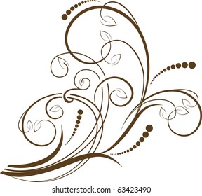 decorative branch - element for design in vintage style