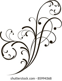 decorative branch - element for design in vintage style