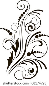 decorative branch - element for design in vintage style