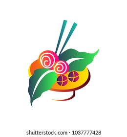 Decorative branch floral symbol element