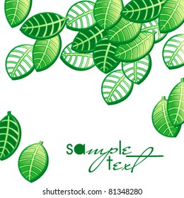 decorative branch with green leaves