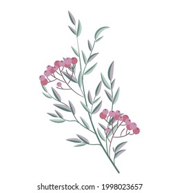 Decorative branch of mountain ash. Design element for invitations, greeting cards and more. Vector illustration