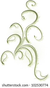 Decorative branch on grunge background