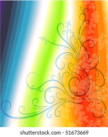 Decorative branch on particoloured background.