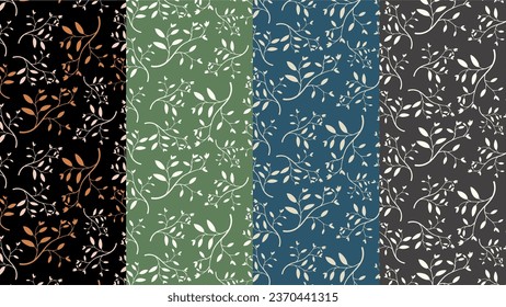 Decorative branch ornament seamless pattern