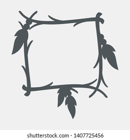 Decorative branch twigs tree ethnic frame quality vector illustration cut svg