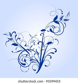 decorative branch in vintage styled for design