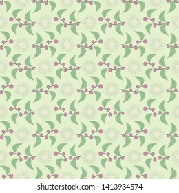 Decorative branches with berries. Seamless vector illustration background
