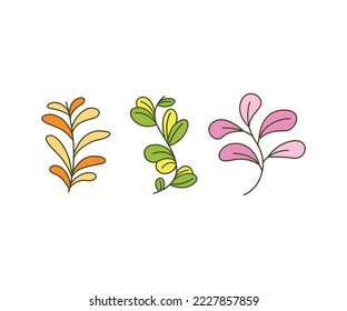 Decorative Branches and Leaves Illustration