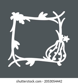 Decorative branches twigs tree frame quality vector illustration cut svg