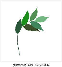 Decorative branch.Illustration on white and color background.