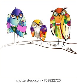 Decorative bright birds