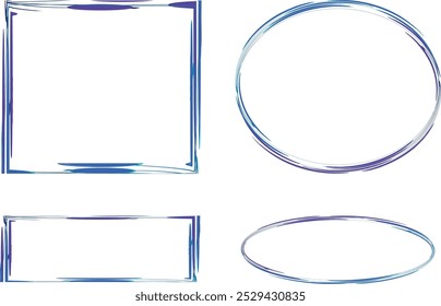 conjunto de molduras de mistura azul brilhante decorativo