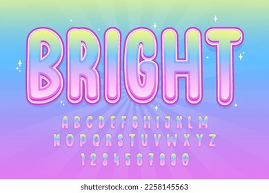 decorative bright editable text effect vector design