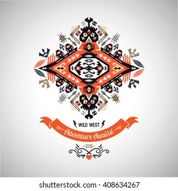 Decorative bright element on native ethnic style