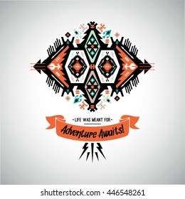 Decorative bright element on native ethnic style