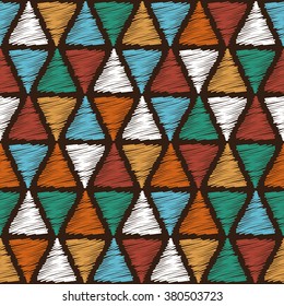 Decorative bright ethnic seamless pattern. Vector illustration