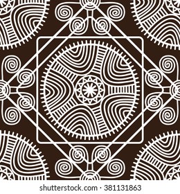 Decorative bright ethnic seamless pattern. Vector illustration.