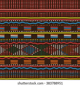 Decorative bright ethnic seamless pattern. Vector illustration.