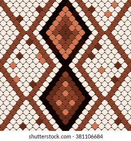 Decorative Brown Snake Print Seamless Vector Pattern