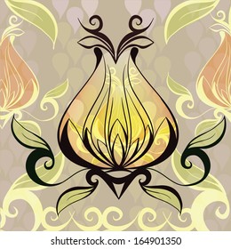Decorative bud. Vector illustration